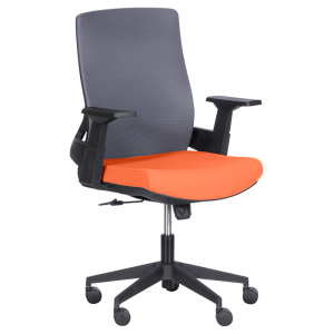 Работен офис стол Carmen 7545 - оранжев-сив