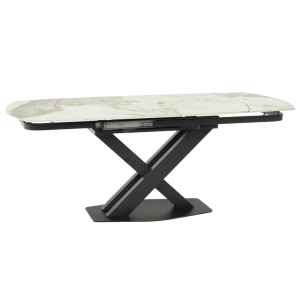 Разтегателна трапезна маса DIGORA L NEW - сив / бяло