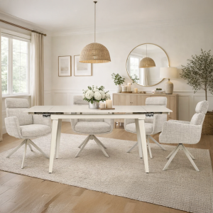 Трапезен стол TORVA 6 - бял 01