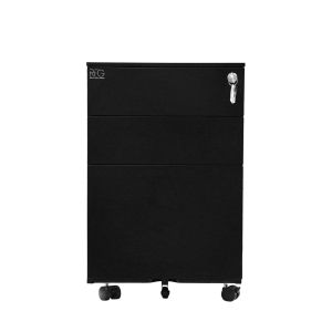 Контейнер RFG, метален, с три чекмеджета и ключ, 390 х 520 х 600 mm, черен