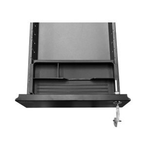 Контейнер RFG, метален, с три чекмеджета и ключ, 300 х 600 х 560 mm, черен