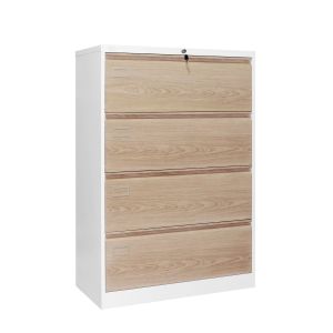 Кардекс RFG, метален, 2 x 4 чекмеджета, 900 х 450 х 1331 mm, кехлибарен дъб и бяло