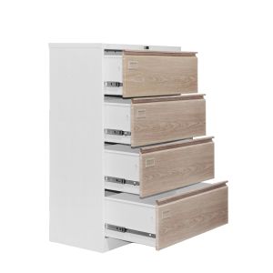 Кардекс RFG, метален, 2 x 4 чекмеджета, 900 х 450 х 1331 mm, кехлибарен дъб и бяло