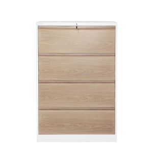 Кардекс RFG, метален, 2 x 4 чекмеджета, 900 х 450 х 1331 mm, кехлибарен дъб и бяло