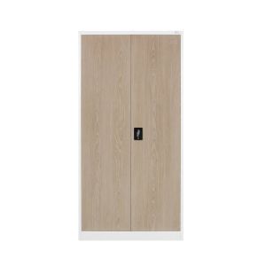 Шкаф RFG, за офис, метален 900 х 400 х 1850 mm, кехлибарен дъб и бяло