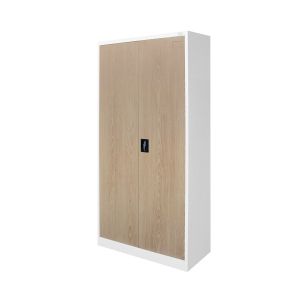 Шкаф RFG, за офис, метален 900 х 400 х 1850 mm, кехлибарен дъб и бяло