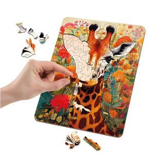 Moxy Пъзел Жираф, уникални форми, дървен, 130 части