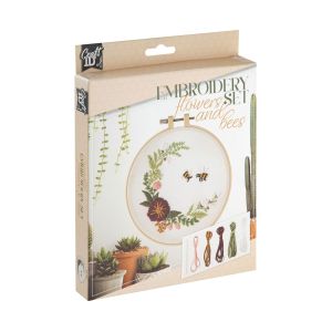Craft ID Комплект за бродиране Цветя и пчели, 15.2 cm