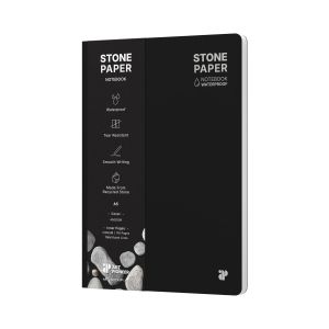 Art Pioneer Тетрадка Stone Paper, A5, твърда корица, 88 листа, черна