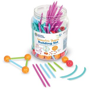 Learning Resources Комплект за изграждане на геометрични фигури, 170 части