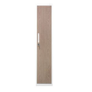 Гардероб RFG, единичен, метален, 380 х 450 х 1850 mm, кехлибарен дъб и бяло