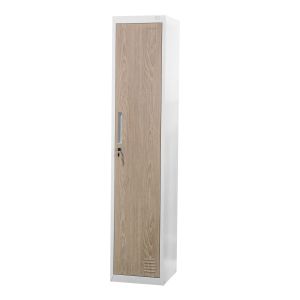 Гардероб RFG, единичен, метален, 380 х 450 х 1850 mm, кехлибарен дъб и бяло