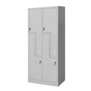 Гардероб RFG, двоен, метален, Z-образни врати, 800 х 450 х 1850 mm, сив