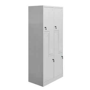 Гардероб RFG, двоен, метален, Z-образни врати, 800 х 450 х 1850 mm, сив