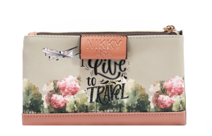 Портфейл Nikky, 18x9.5x2.5 cm, Live to travel