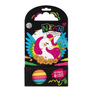 Moxy Книжка за оцветяване Еднорог, неонова, 40 листа