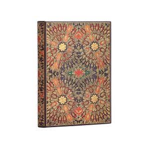 Paperblanks Тефтер Fire Flowers, Midi, широки редове, твърда корица, 120 листа