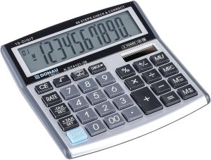 Настолен калкулатор Donau Tech 4101, 10 разряда, сребро