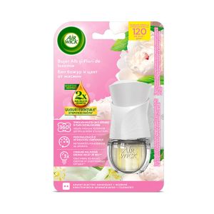 Ароматизатор Air Wick, електрически комплект Extra Oils, божур и жасмин, 19 ml
