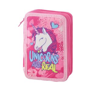 Несесер Statovac Triple Decker - Еднорог, с три ципа, пълен