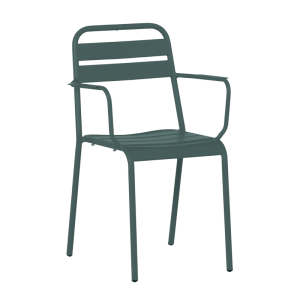 Метален градински стол ZAMFARA - тъмнозелен