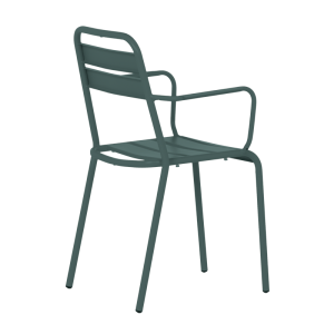 Метален градински стол ZAMFARA - тъмнозелен