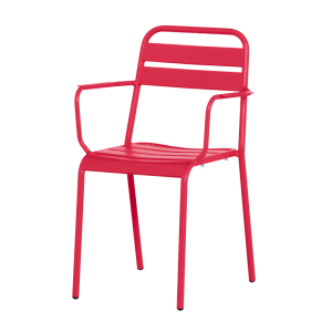 Метален градински стол ZAMFARA - червен