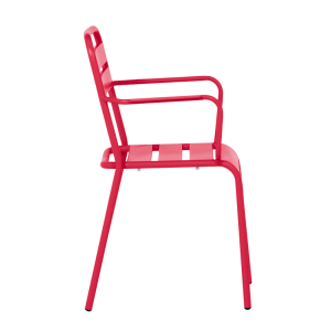 Метален градински стол ZAMFARA - червен