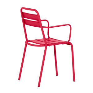 Метален градински стол ZAMFARA - червен