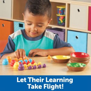 Learning Resources Комплект гнезда с птички, за сортиране и броене