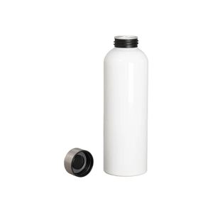 BESTSUB Бутилка, спортна, алуминиева, със сребриста капачка, 700 ml, бяла