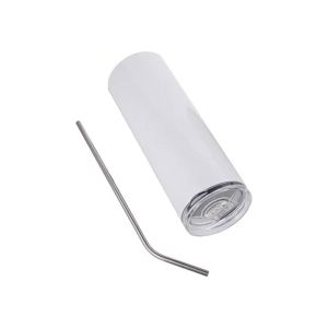 BESTSUB Чаша за път, със сламка, 600 ml, бяла