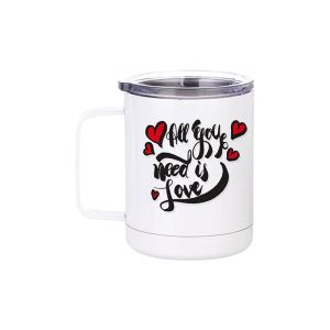 BESTSUB Термочаша, с капак, инокс, 360 ml, бяла