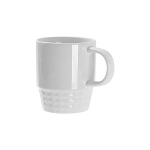 BESTSUB Чаша Stacking, керамична, с дръжка, 300 ml, бяла