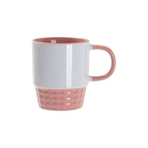BESTSUB Чаша Stacking, керамична, цветна вътрешност и дръжка, 300 ml, розова