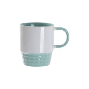 BESTSUB Чаша Stacking, керамична, цветна вътрешност и дръжка, 300 ml, зелена