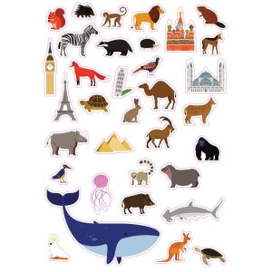 Комплект плакат със стикери Creative, World