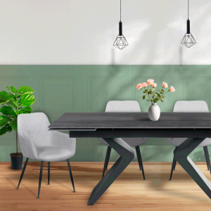 Разтегателна трапезна маса GUAMA - черна