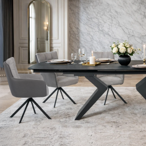 Разтегателна трапезна маса MARIPA - черна
