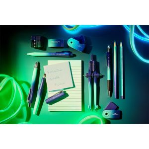 Faber-Castell Моливи Grip 2001, B, с острилка, Buzzing blue, 2 броя