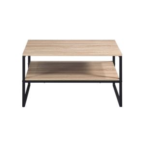 RFG Ниска маса Club, 800 х 600 х 450 mm, правоъгълен плот, ПДЧ 15 mm, дъб сонома, черни метални крака