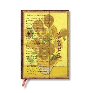 Paperblanks Тефтер Van Gogh Sunflowers, Midi, твърда корица, 72 листа