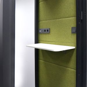 Шумоизолираща акустична кабина Flek, 960 х 1000 х 2300 mm, антрацит и зелено, сглобена мостра
