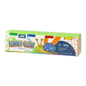 Пластилин Junior Funny Clay, в кофички, 160 g, 4 цвята