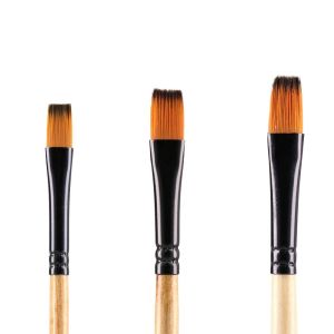 Комплект четки за рисуване Junior Syntip, плоски, синтетични, № 2, 5 и 6, 3 броя