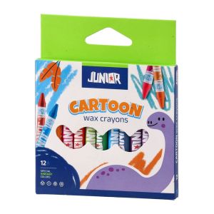 Восъчни пастели Junior Cartoon, 12 цвята