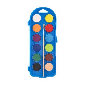 Акварелни бои Junior Aqua Real, с четка, малки, 12 цвята