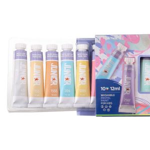 Темперни бои Junior Brillio, в тубички по 12 ml, 10 пастелни цвята
