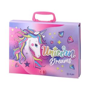 Чанта за листове Play Academy, с дръжка, еднорог, А4