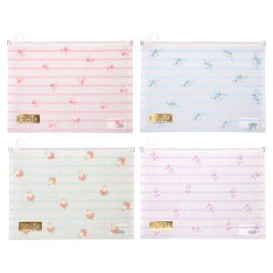 Папка Biro Time Carta, с цип, с цветя, А4, асорти, 1 брой